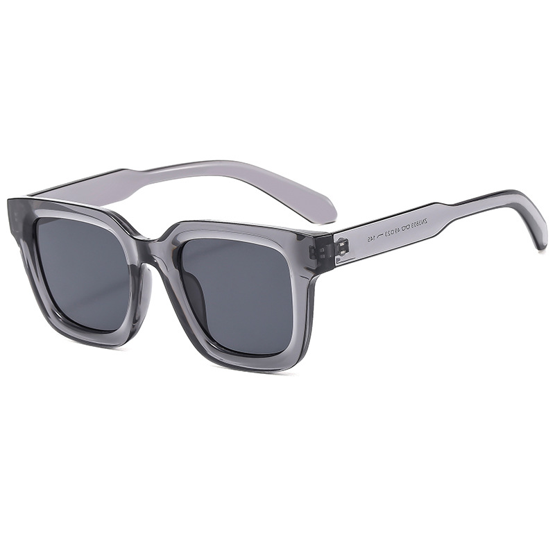 Lunettes de soleil carrées de luxe, design minimaliste, élégantes, unisexes, protection UV400, verres transparents verts, lunettes d'été