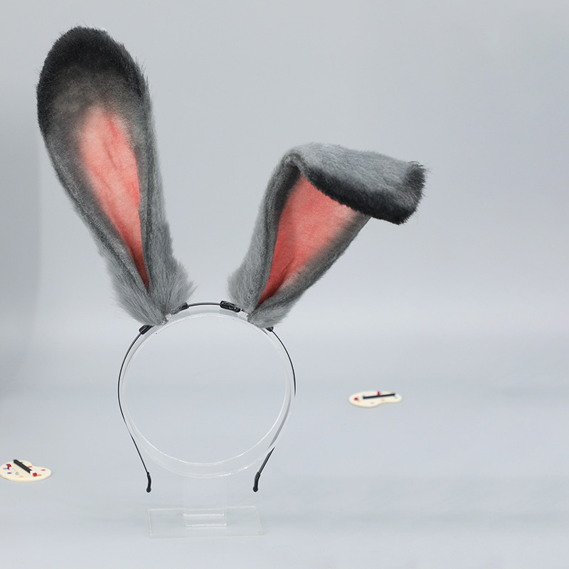 Mignon lapin queue lapin en peluche oreilles tombantes bandeau femmes Cosplay cheveux cerceau dessin animé fourrure fausse fourrure bandeaux Lolita cheveux accessoires