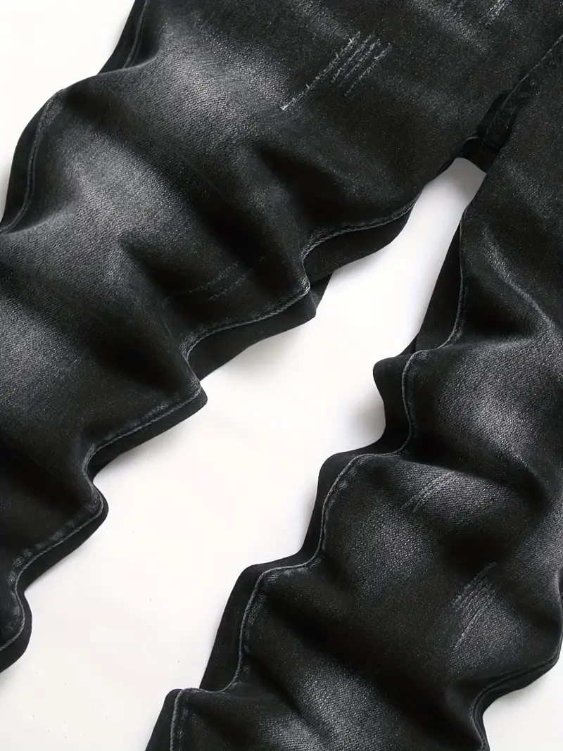 Jeans en denim pour hommes, très extensibles, coupe slim, décontractée, droite, classique, pantalon cargo en denim uni, streetwear.