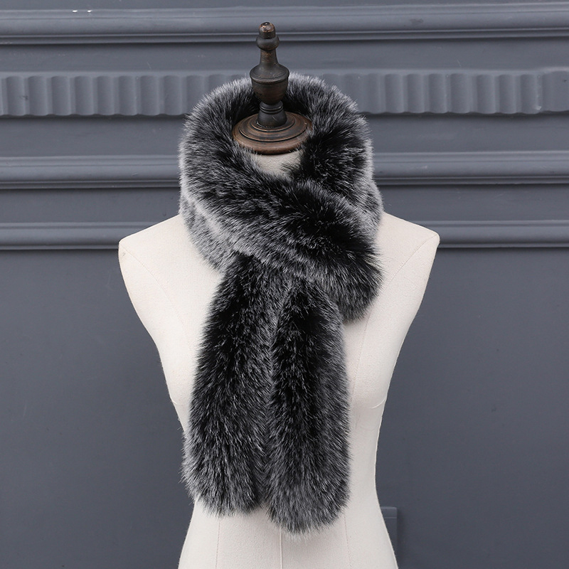 Écharpe en fourrure d'hiver pour femmes, écharpe en peluche moelleuse, couleur unie, foulard épais pour l'extérieur, étole