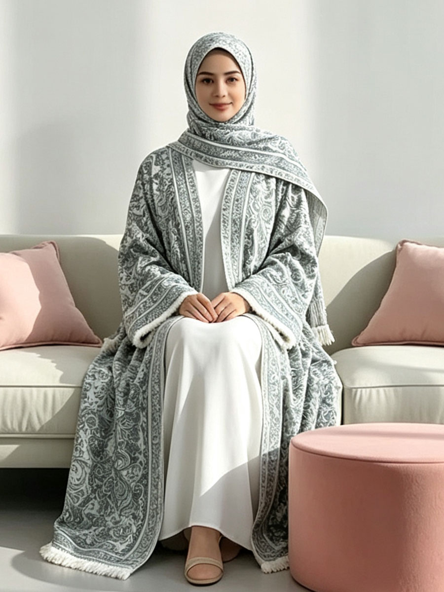 Nouvelle mode Dubaï : Abaya modeste pour femmes musulmanes, élégante robe arabe avec hijab, robe africaine à franges, cardigan islamique à manches longues et ajusté.