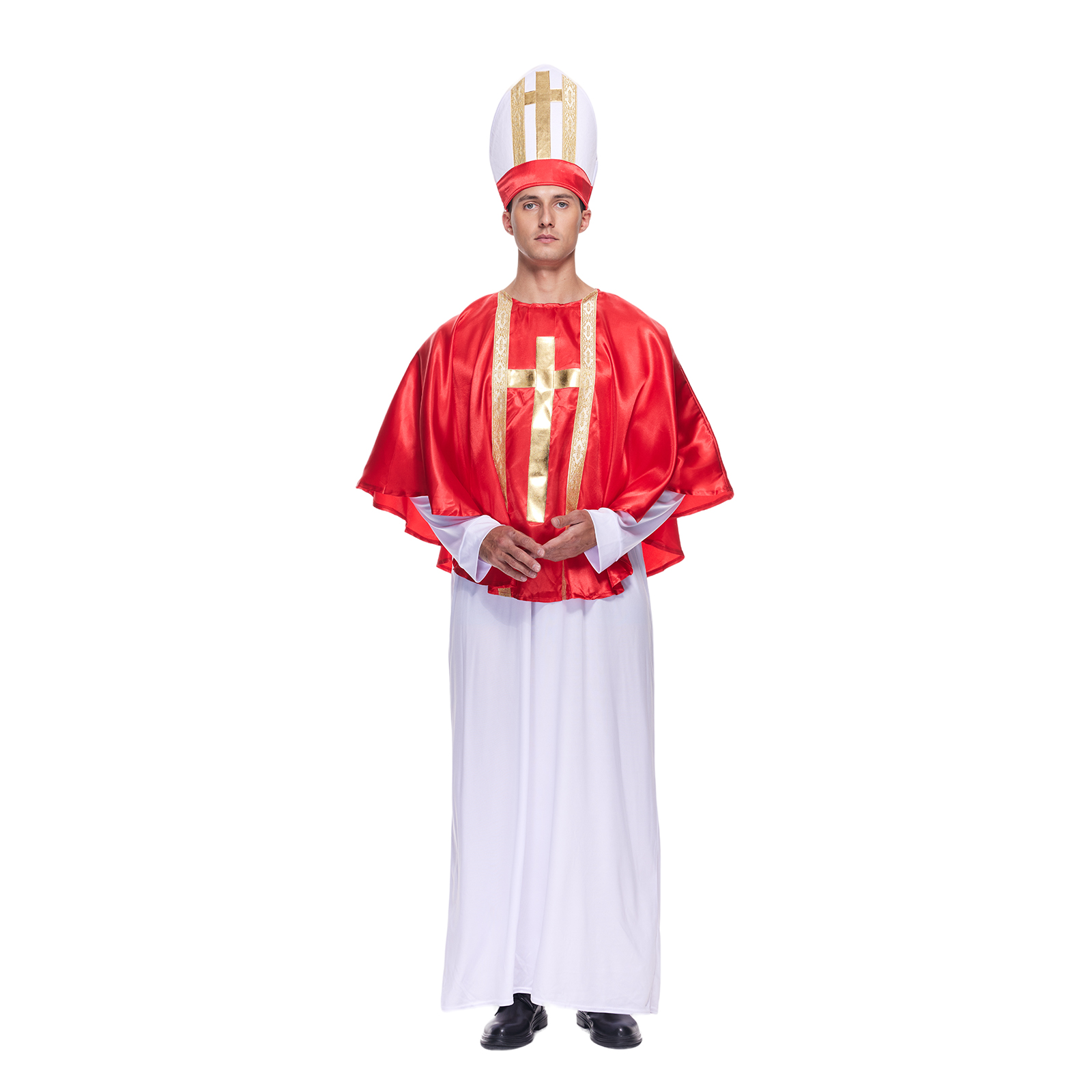 Costume de papa pour hommes, Robes bibliques de prêtre d'halloween pour adultes, robe fantaisie de carnaval de pâques pourim