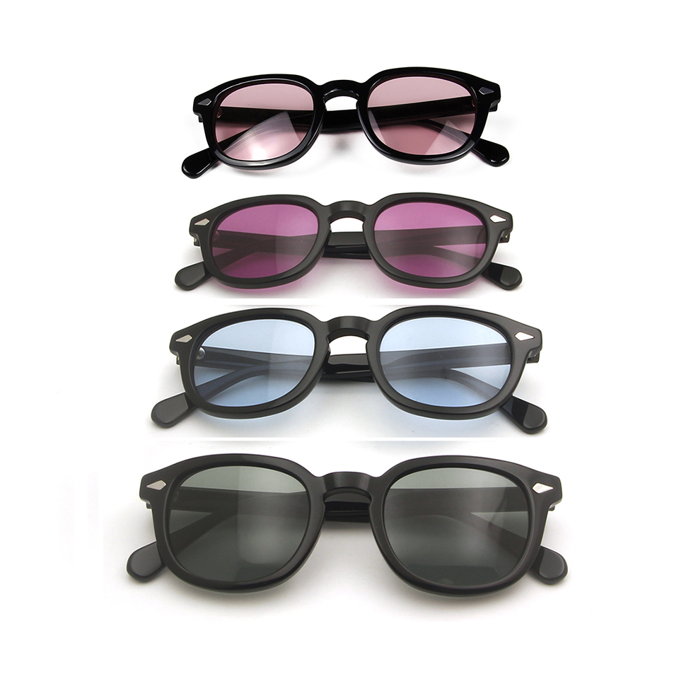 Lunettes De soleil rondes en acétate pour hommes et femmes, petites lunettes De soleil Vintage rétro Johnny Depp, lunettes De conduite