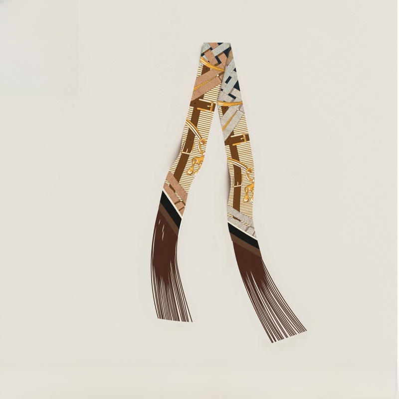 Écharpe longue de style coréen pour femmes, avec franges décoratives, écharpe à nouer autour du cou, accessoire pour cheveux, petit ruban, tendance de la mode du printemps