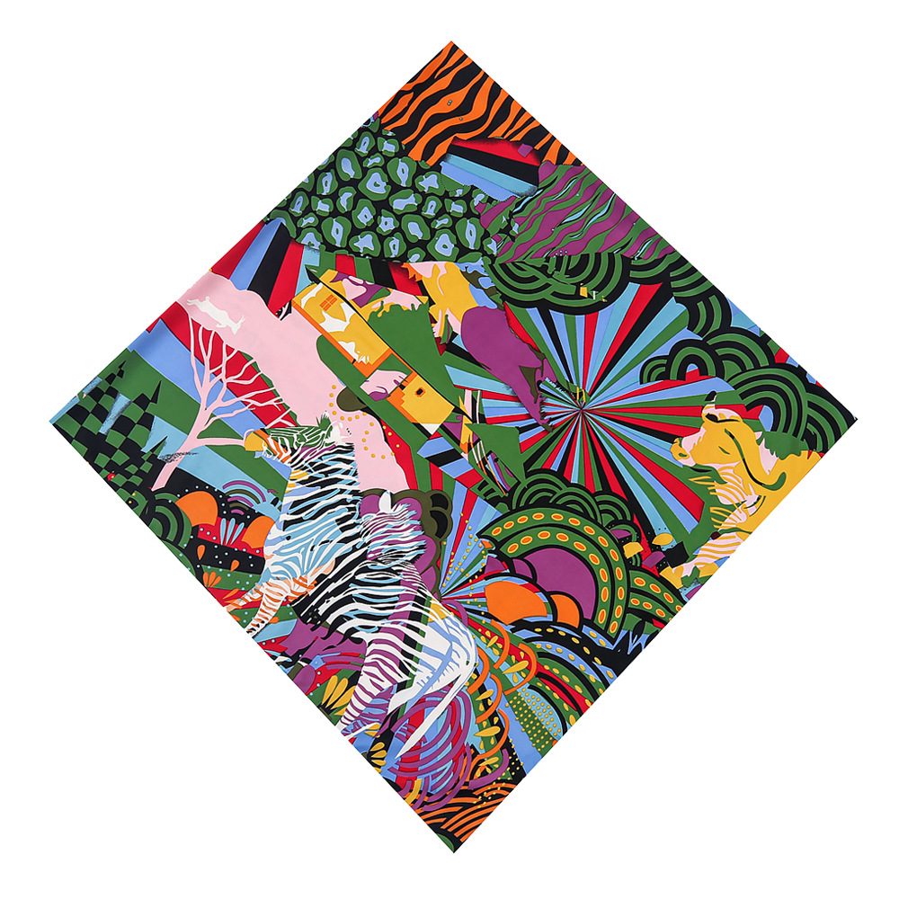 130cm marque foulard carré femmes 100% foulard en soie 2023 nouveau Design Pashmina Animal léopard zèbre femmes châle Bandana foulard écharpe