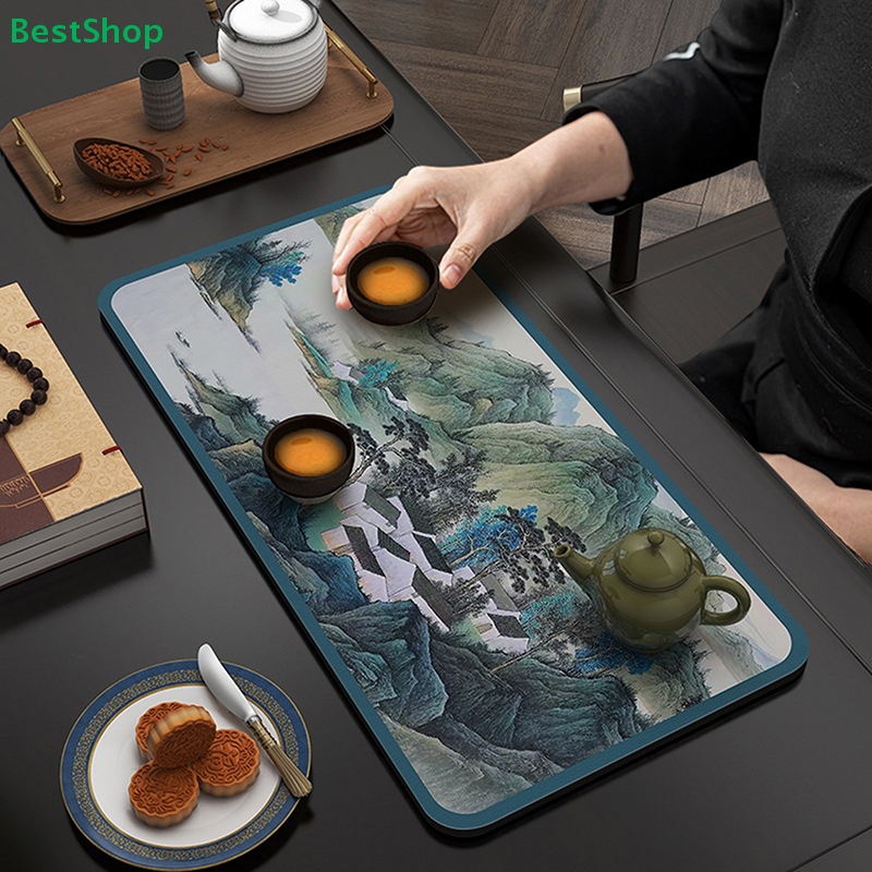 〔R〕 Nappe de table de style chinois, absorbante, à séchage rapide, nappe longue haut de gamme pour usage domestique, torchon sans lavage.