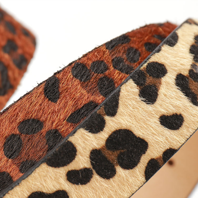 Ceinture imprimée léopard pour femmes, personnalisée, pour festival de musique, associée à une robe en jean, ceinture à boucle à aiguille