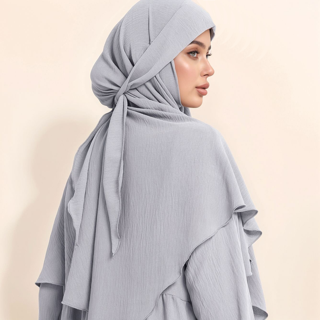 Parure de tête musulmane longue et élégante avec fermeture à nouer, foulard de prière Hijab islamique pour femmes, prêt à porter, Abaya Hijab pour le quotidien