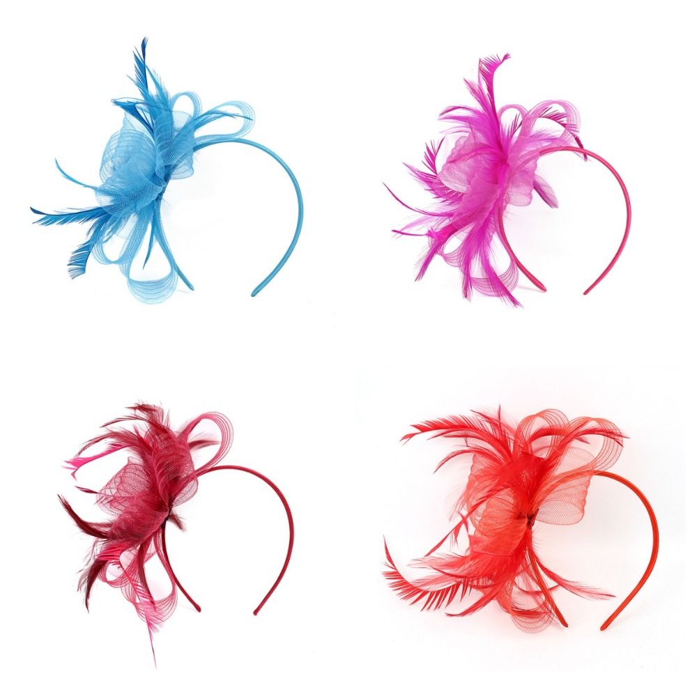 Bandeau fascinateur en plumes pour femmes, rétro britannique, grande pince à cheveux florale, pour Cocktail, fête de mariage, chapeau de mariée, décor, couvre-chef pour dames