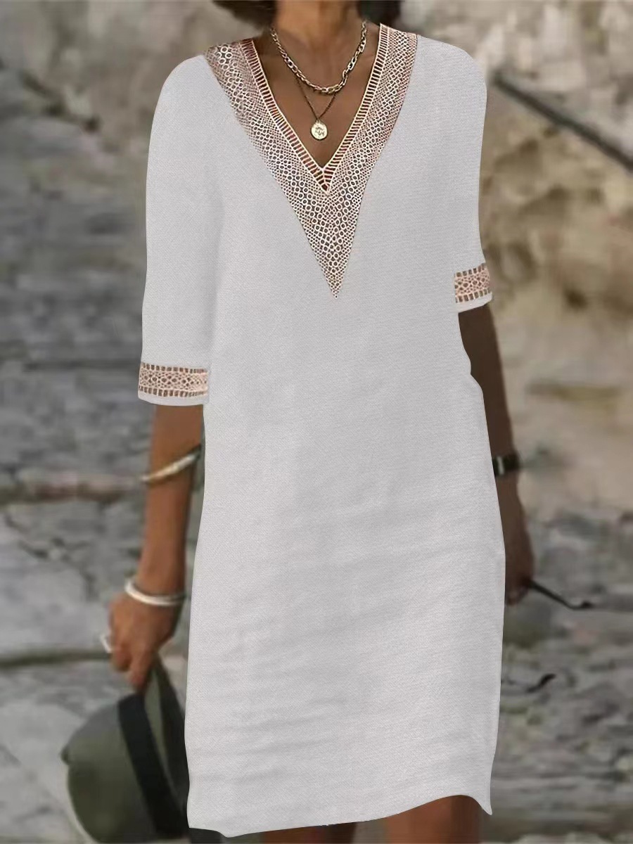 Robe en lin de coton pour femmes, vêtements décontractés, streetwear vintage, style ethnique, robe d'été élégante, vêtements de mode, Y2K