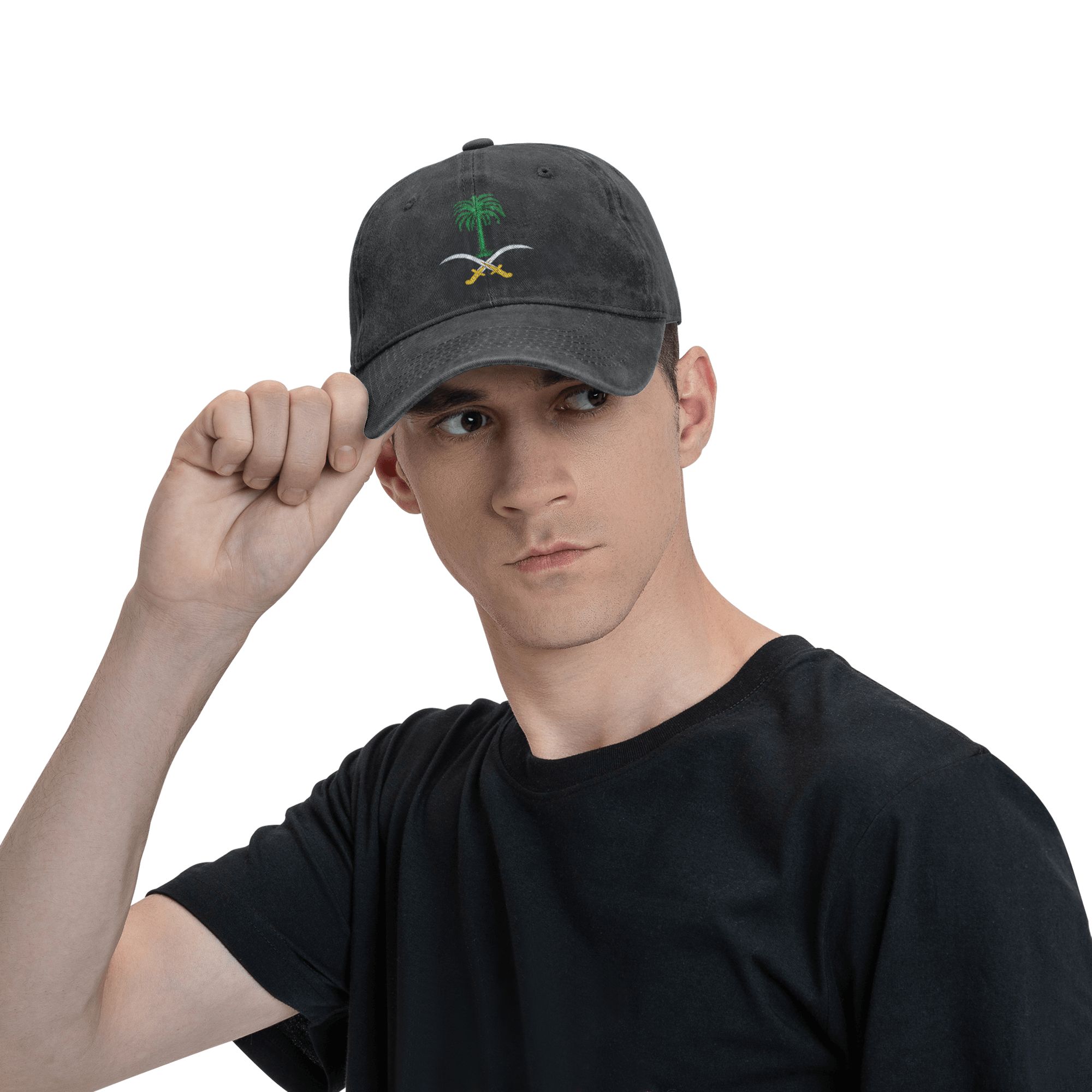 Casquette de baseball décontractée avec emblème de l'Arabie Saoudite pour hommes et femmes, idéale pour la fête nationale saoudienne, ajustable