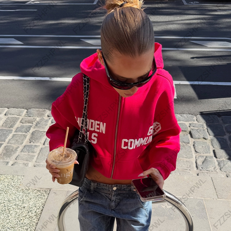 Manteau gothique pour femme avec imprimé lettres unique, chic et tendance, style hip-hop urbain pour filles émotionnelles, hauts décontractés pour tous les jours