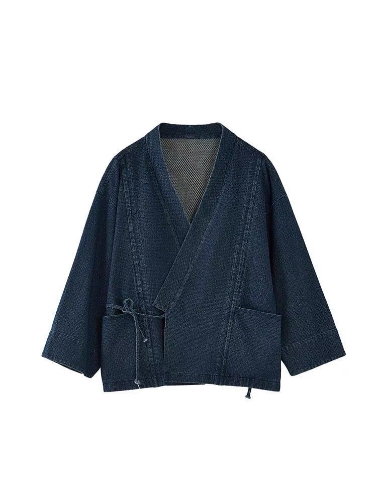 Manteau en jean Vintage de Style japonais pour hommes et femmes, unisexe, surdimensionné, quotidien, tendance, printemps-automne, veste en jean, Cardigan à manches longues