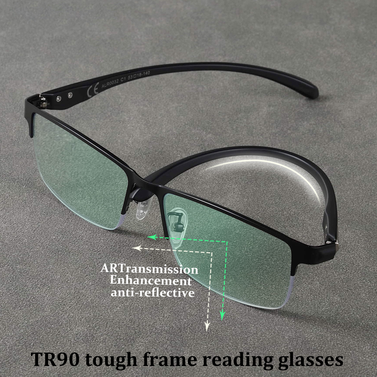 Lunettes de lecture carrées pour hommes, verres verts traités, montures ultralégères, branches flexibles, lunettes de luxe de marque de créateur, cadeaux, demi-montures