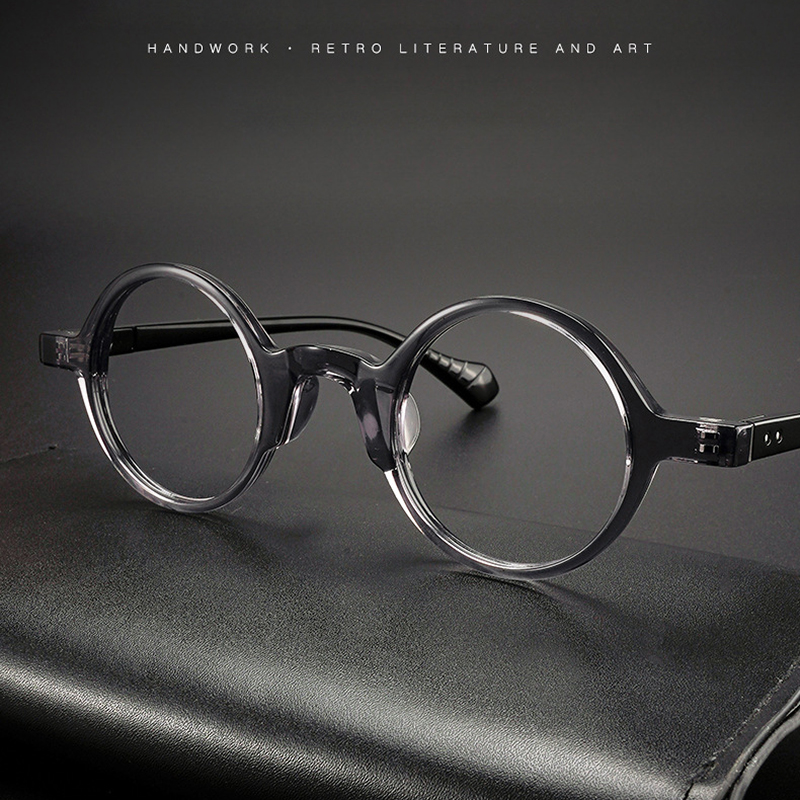 Japon Vintage grand cadre rond acétate lunettes cadre hommes myopie optique lunettes cadre femmes marque de luxe lunettes