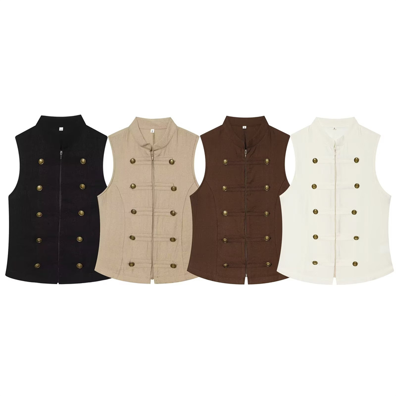 Chemisier Femme 2026 Nouvelle Tendance Polyvalent Été Sans Manches Boutonné Décontracté Mode Personnalisée