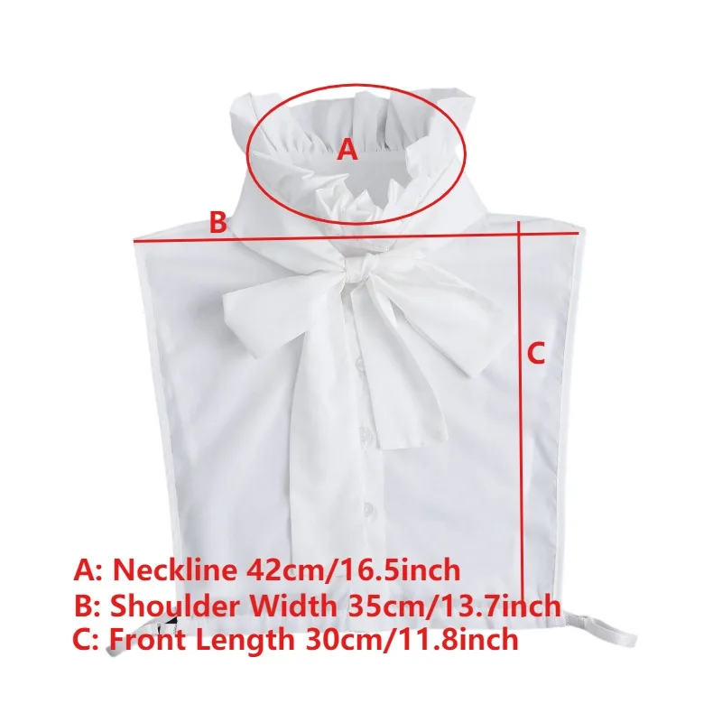 Chemisier à col haut pour femmes, col montant détachable, demi-chemise, pull décoratif à volants, faux col, accessoire pour vêtements