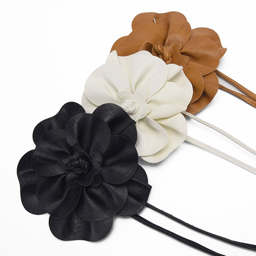 Ceintures en cuir PU à fleurs, décoratives, de luxe, chaînes de taille florales, ceintures DIY pour femmes, dames, filles