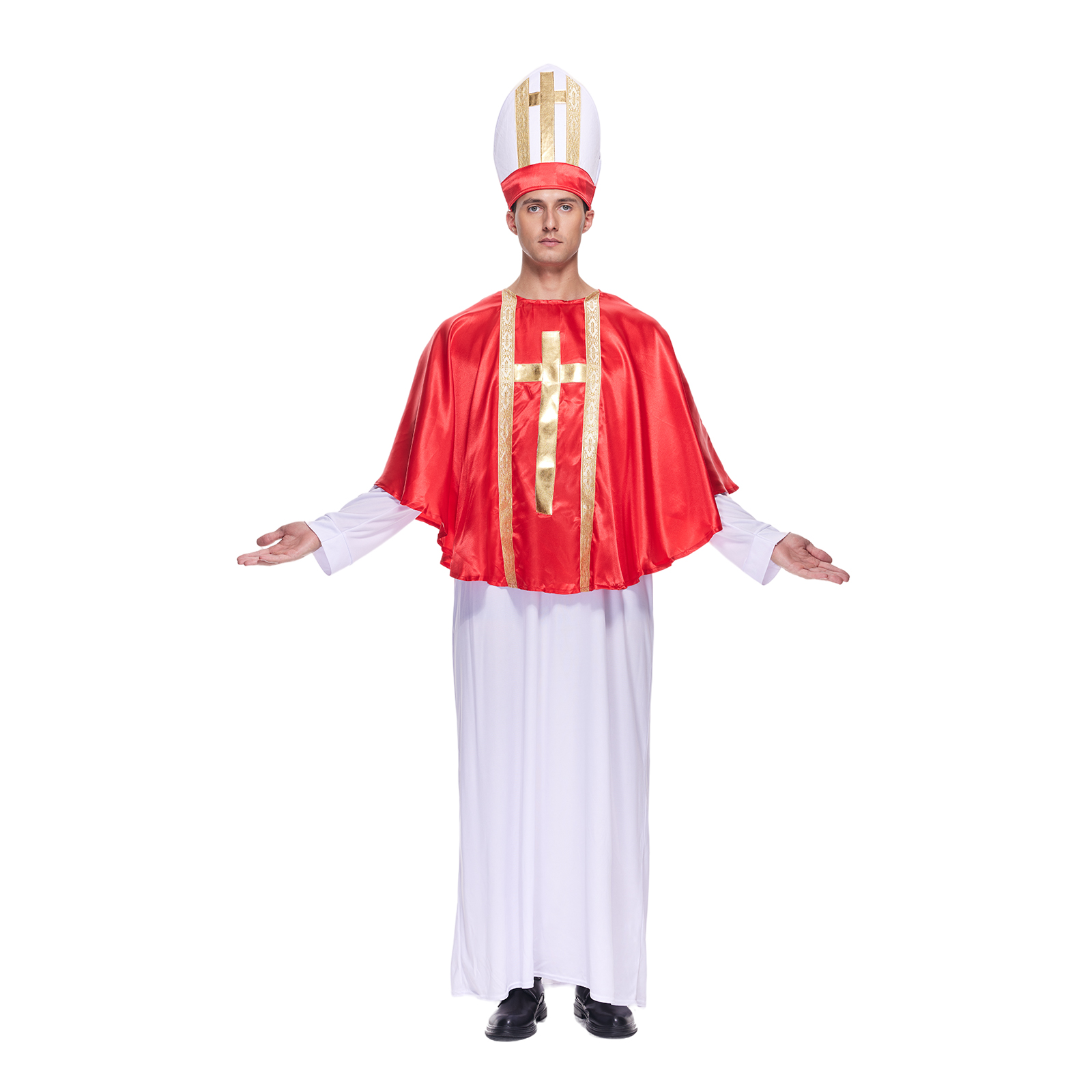 Costume de papa pour hommes, Robes bibliques de prêtre d'halloween pour adultes, robe fantaisie de carnaval de pâques pourim