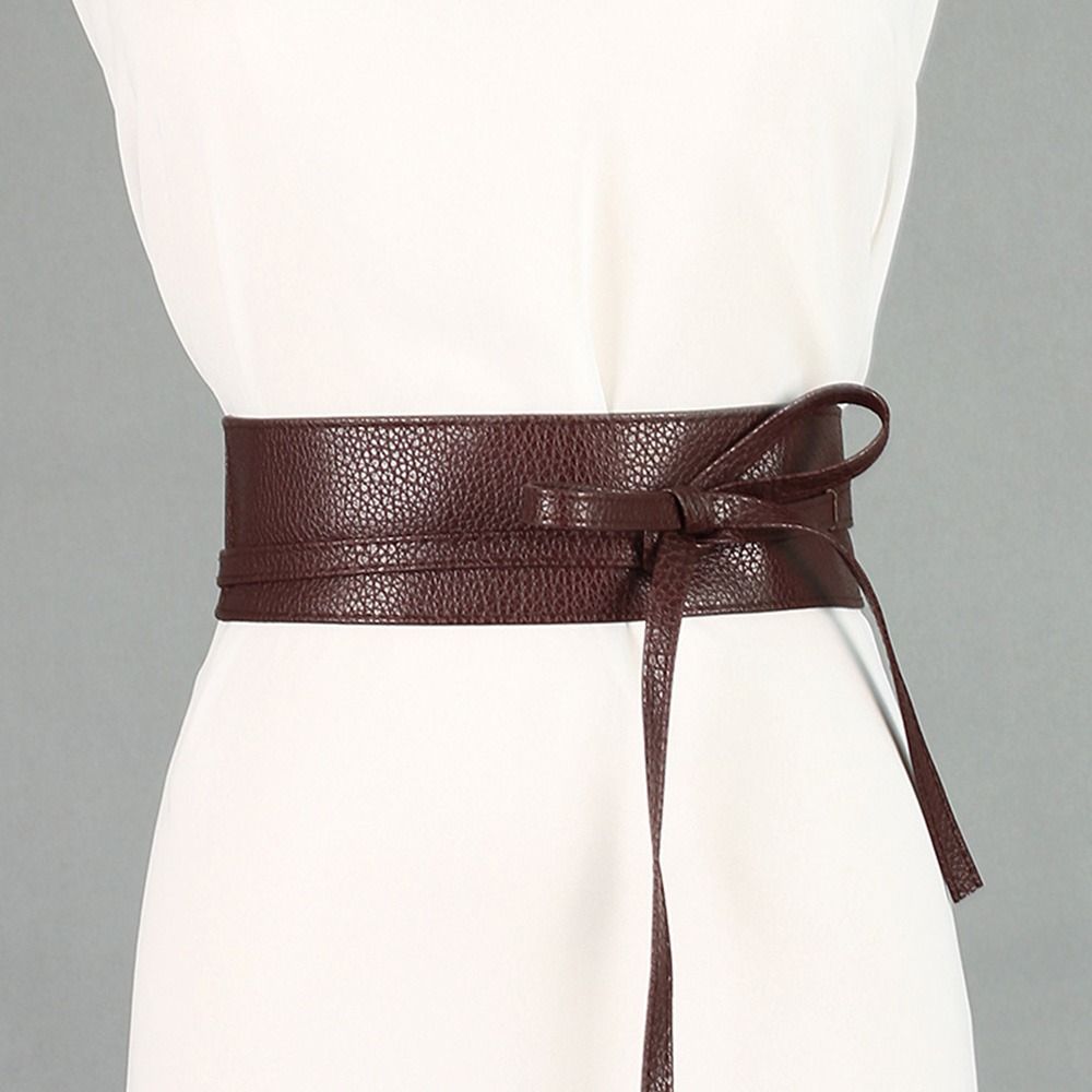 Ceinture en cuir avec nœud papillon pour femme, large, environnement simple, ceinture ronde, corset pour manteau, marque de créateur de luxe