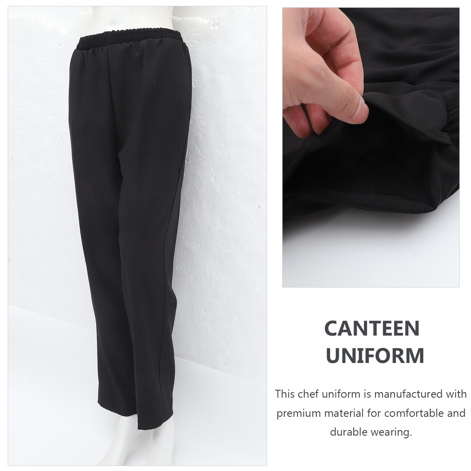 Une paire de vêtements de travail de chef pantalons durables pantalons de chef en matériau respirant-taille S (noir) pour hommes Filipina