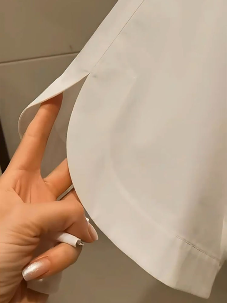 2025 été Blouses courtes demi manches brodé à manches courtes haut col rabat manches chauve-souris ample chemise blanche pour les femmes