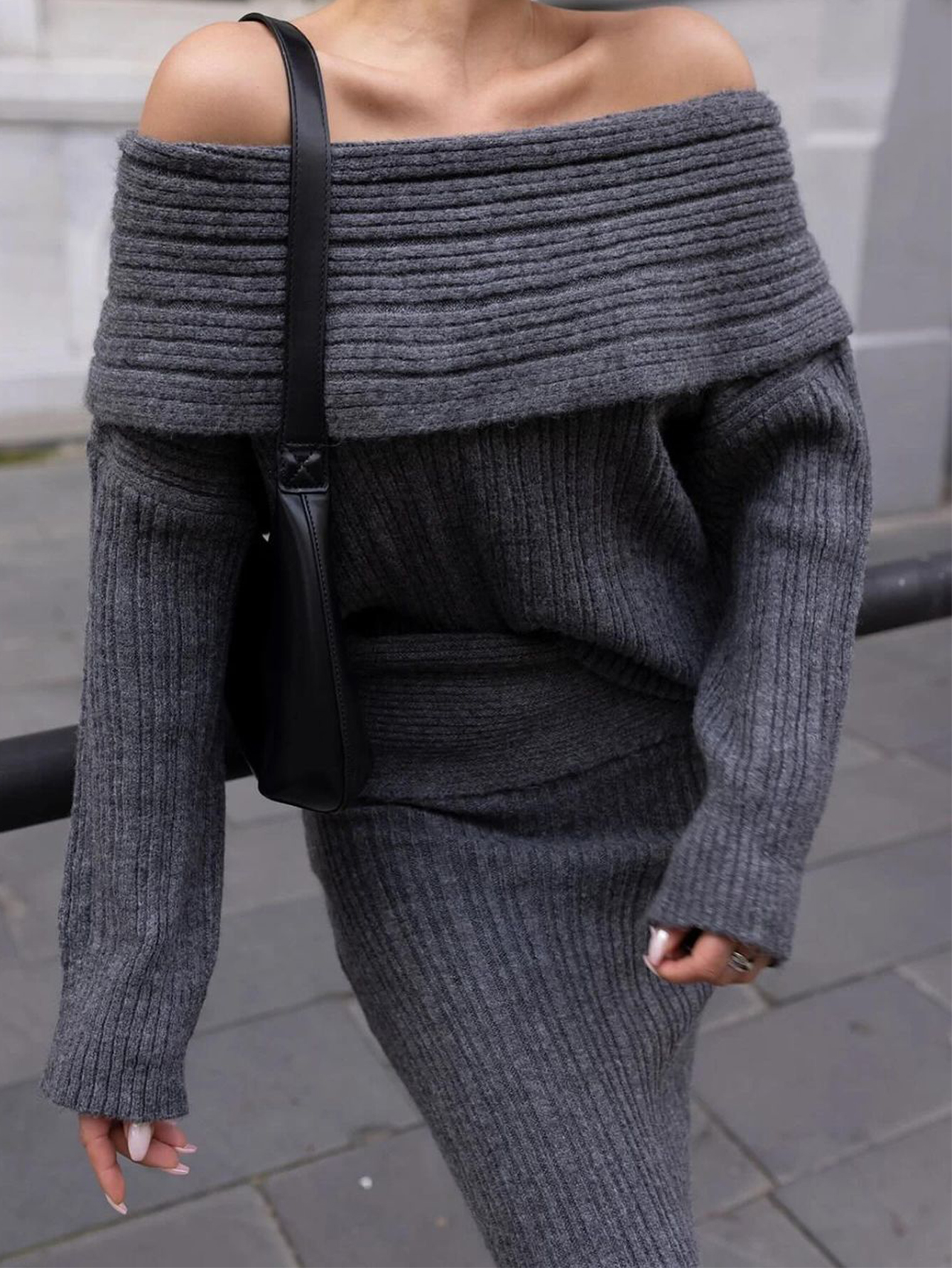 Robes décontractées sexy pour femmes, ensembles de robes en tricot noir et blanc pour l'hiver, robes de soirée élégantes à manches longues pour femmes, Vestidos