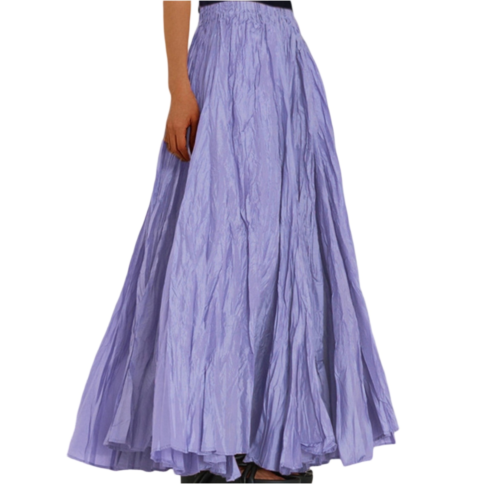 Nouveau printemps été jupes en mousseline de soie pour les femmes élégant Patchwork a-ligne jupe longue femme coréenne Chic taille haute gâteau jupe Midi