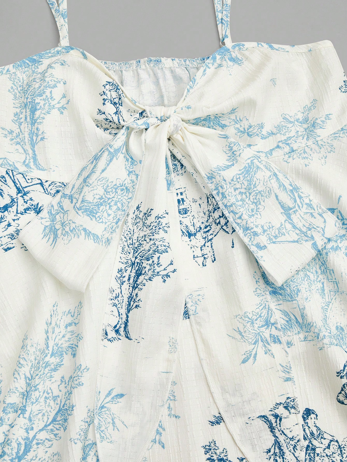 Haut élégant pour femme, en tissu imprimé rayé, avec nœud au col et taille nouée à l'avant, camisole sans manches ajustée. Polyvalent pour le printemps et l'été