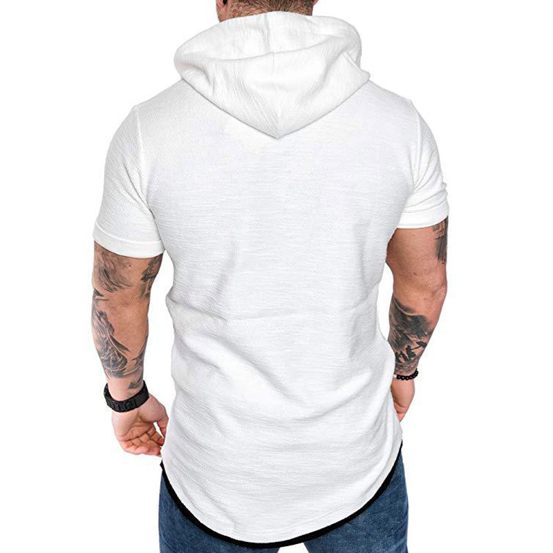 T-shirt pour homme, vêtements d'été pour homme, t-shirt décontracté à capuche uni, t-shirt à manches courtes pour homme, streetwear, tee-shirt homme