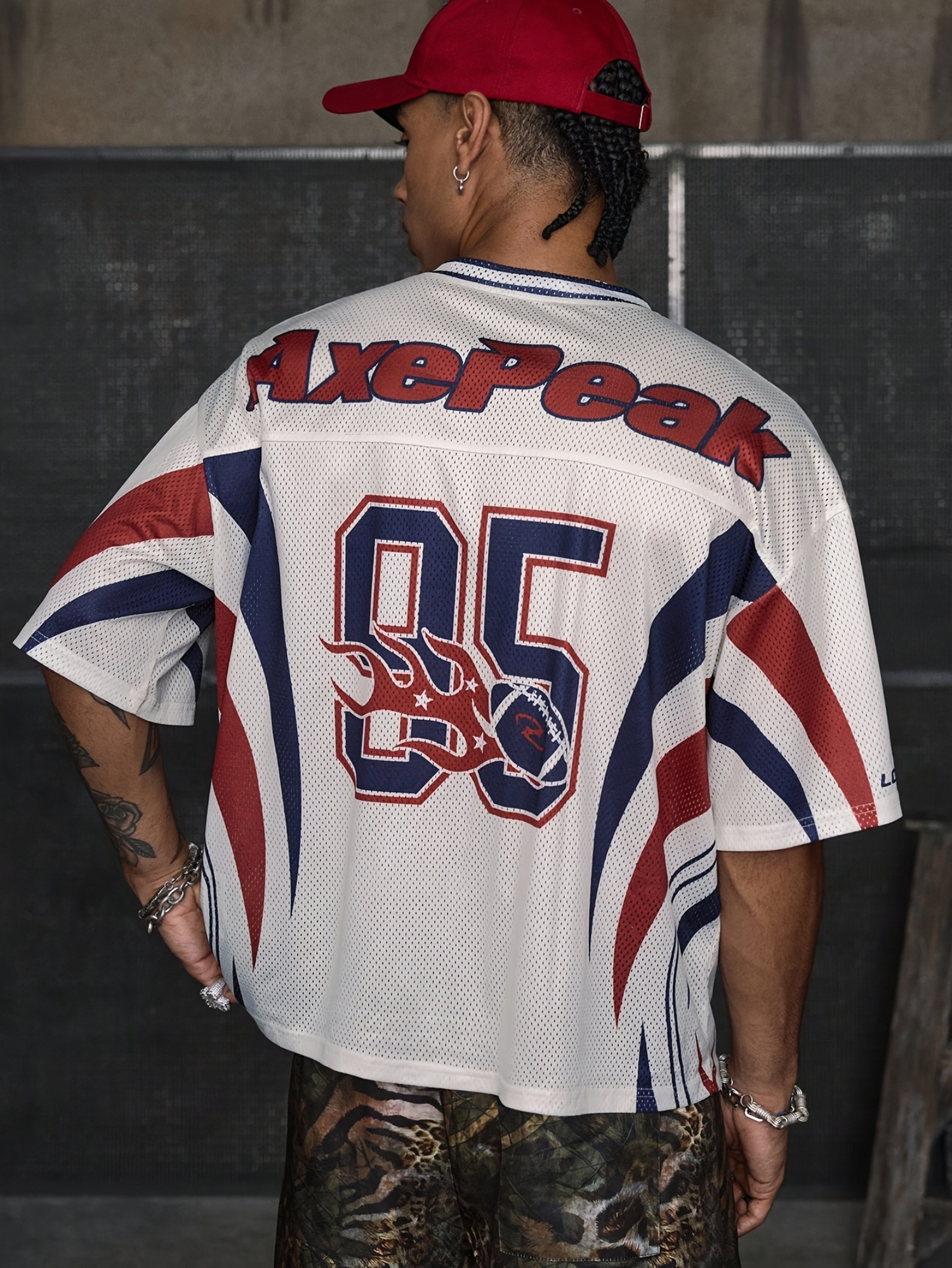 T-shirt d'été pour homme LA 95, maillot de football, col en V, maille, manches courtes, coupe ample, sport, streetwear, décontracté, haut de tous les jours