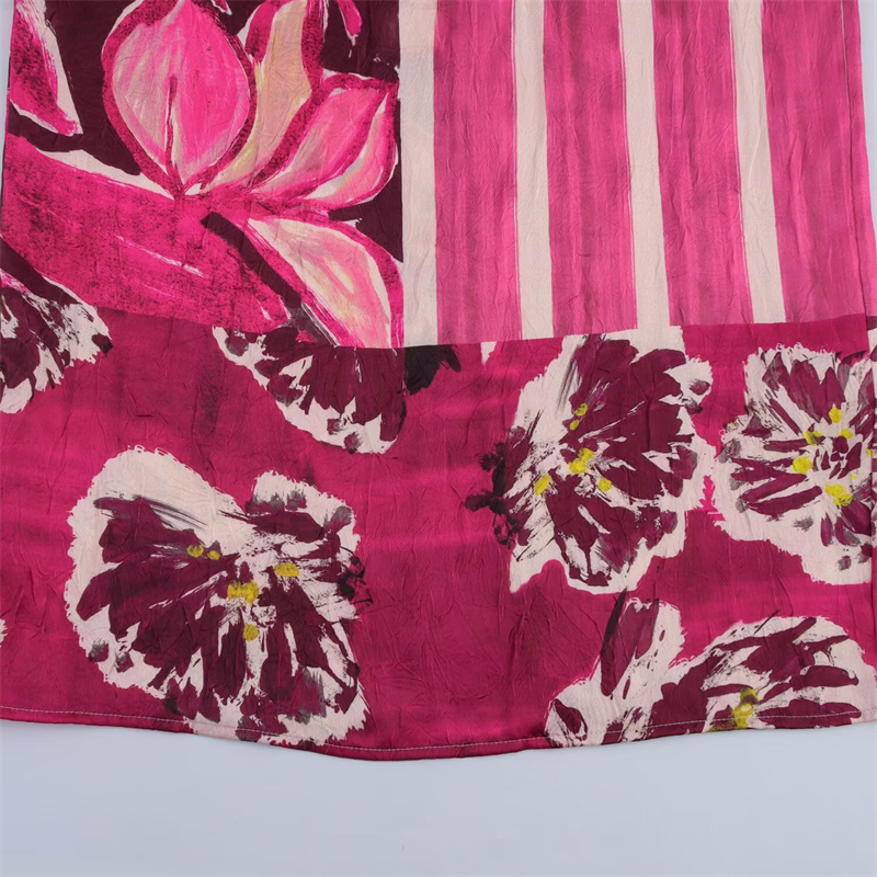 Jupe mi-longue en Satin de soie pour femmes, imprimée, tempérament élégant, à la mode et polyvalente, nouvelle collection printemps 2025 3666068
