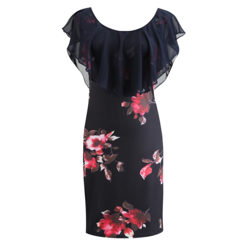 Robes pour femmes Style d'été 2025 nouveau élégant impression florale épissage robes Sexy décontracté bureau dame robe femme vêtements