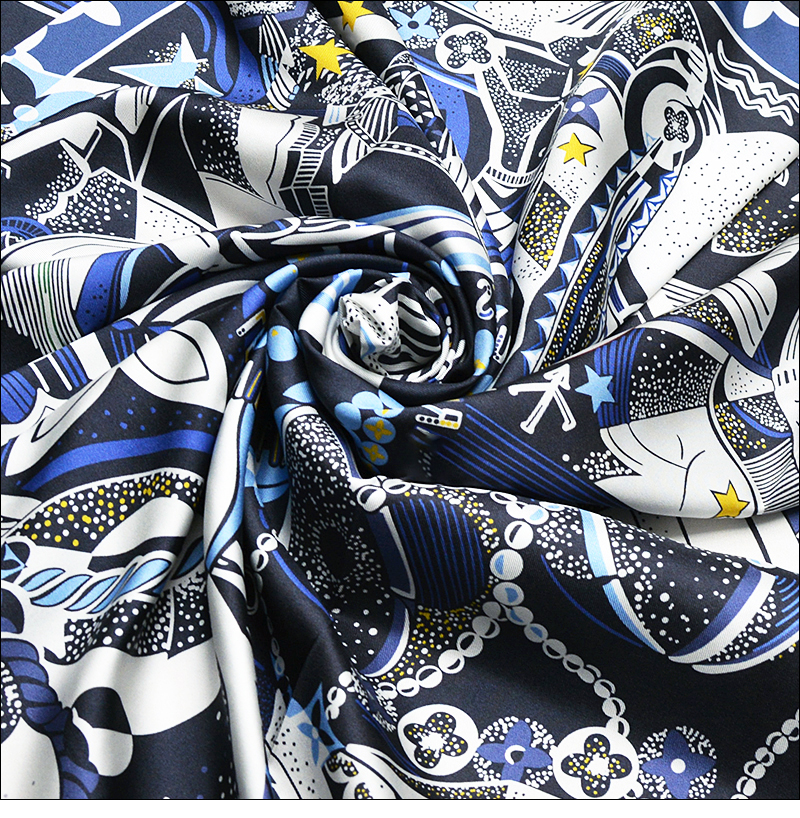 Écharpe multifonctionnelle double face de la même couleur, écharpe carrée en twill de soie 90 * 90 avec bords roulés à la main "LF90F010"