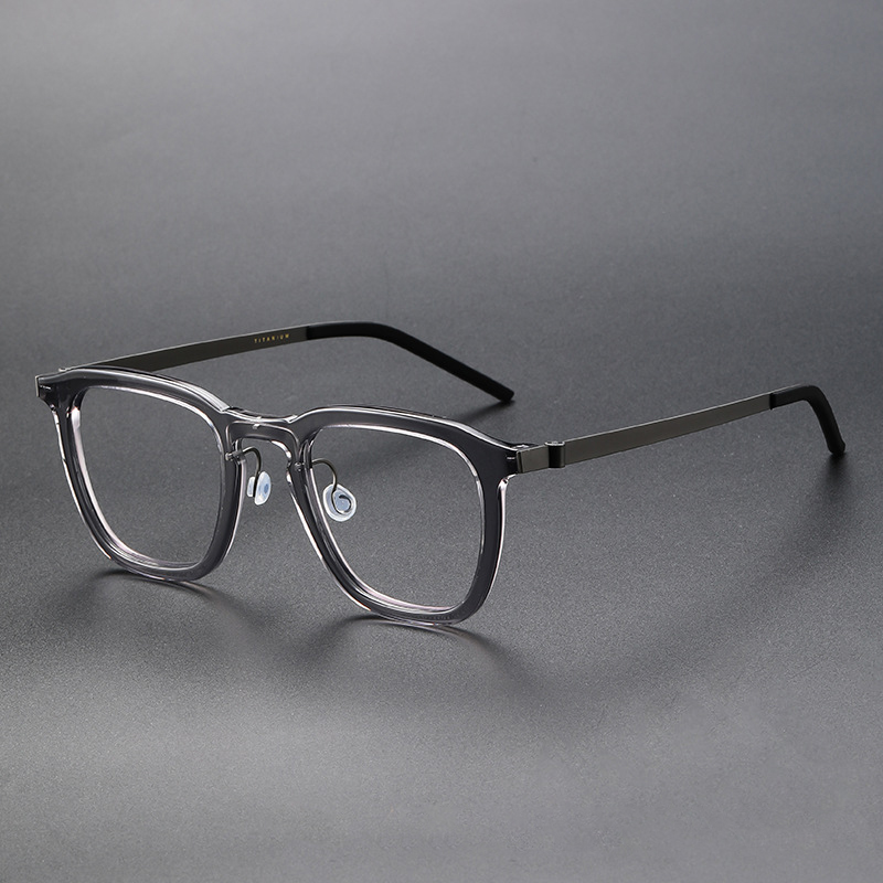 Montures de lunettes en titane carrées de 148 mm, grand format, sans vis, style vintage, pour hommes et femmes, par New Denmark
