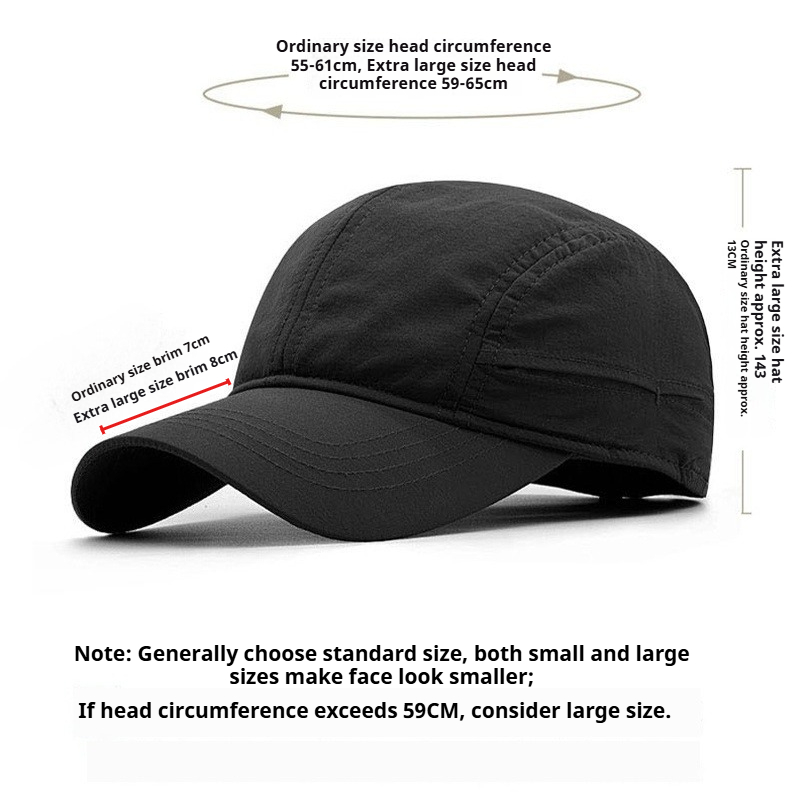 XL grande taille 65CM casquettes de Baseball à séchage rapide printemps été léger mince unisexe extérieur réglable Protection solaire casquette de sport