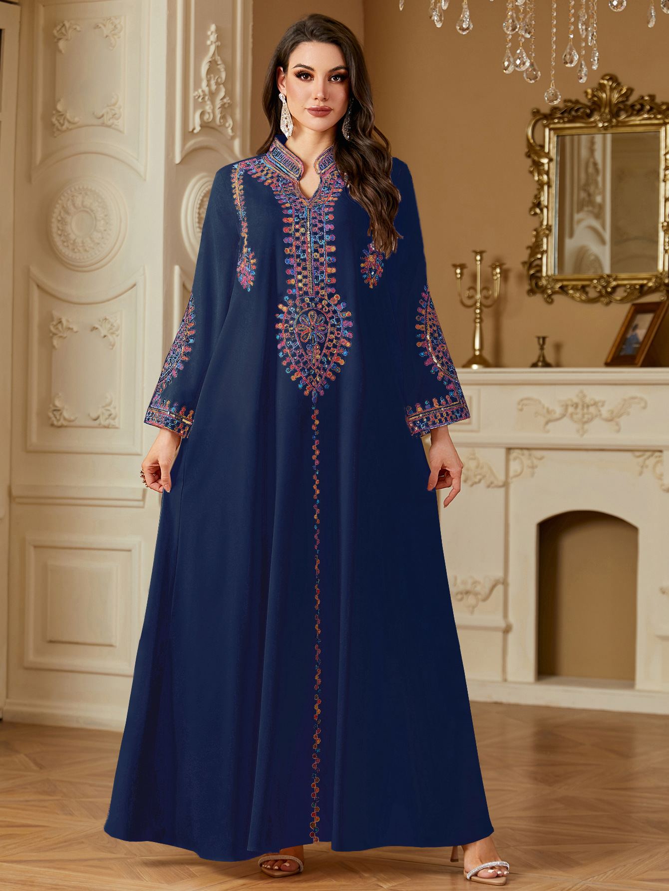 Eid Robe brodée musulmane pour femmes Abaya robes longues de fête Caftan Robe Jalabiya Ramadan marocain dubaï 2025 robes Largos