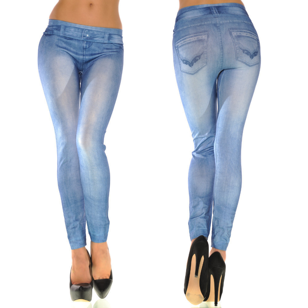 Nouveau Legging Classique Extensible pour Femme, Imitation Jean Sexy, Jeggings Skinny, Pantalon Skinny Grande Taille, Vente Chaude