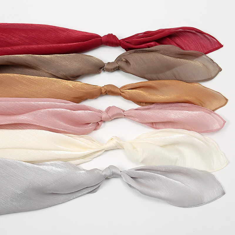 Hijab musulman, foulard, couvre-chef pour femmes musulmanes, châle en soie scintillante islamique, foulards de luxe 180*70cm