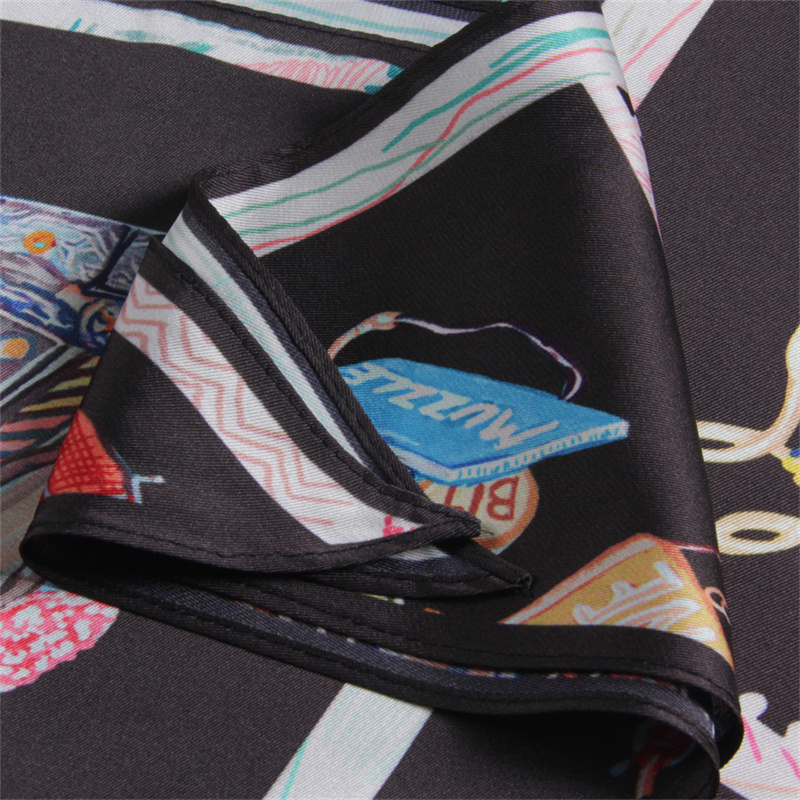 Foulard en soie sergé de 53CM pour femmes, Foulard carré imprimé à la mode, enveloppes Bandana, petits Hijabs, Foulards en soie, bandeau à cravate 53CM