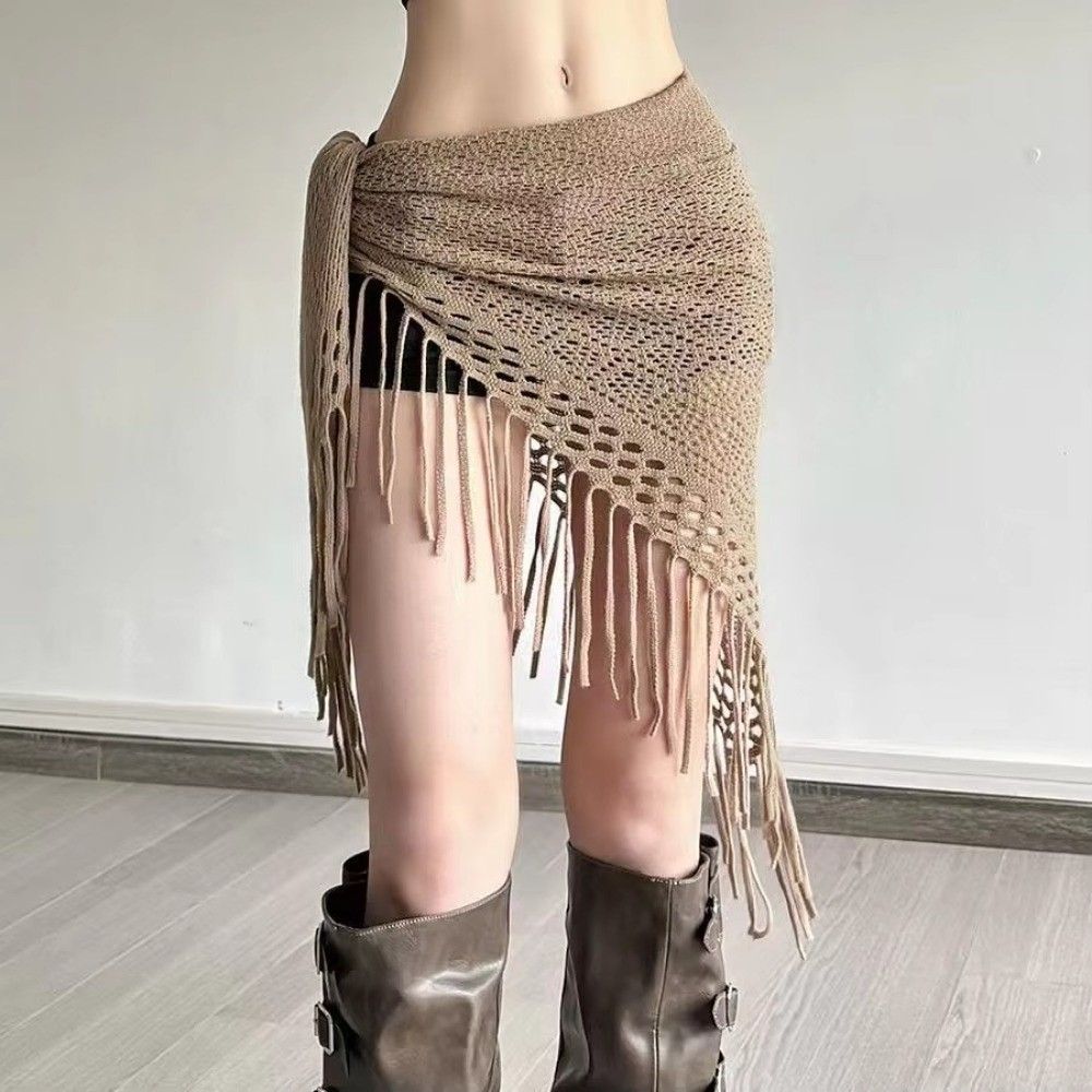 Vêtements de danse du ventre pour femmes, écharpe triangulaire en tricot de style bohème, écharpe de hanche pour la pratique de la danse adulte