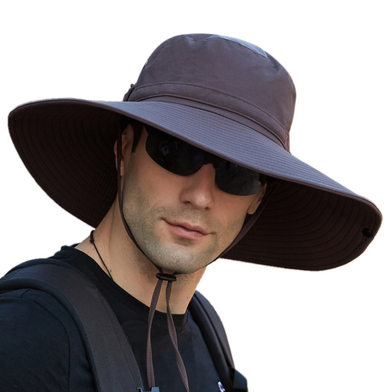 Chapeau d'alpinisme en tissu imperméable pour hommes, chapeaux de soleil anti-UV pour hommes, casquette de pêche en plein air, casquettes à large bord, chapeau Boonie Gorros, E27