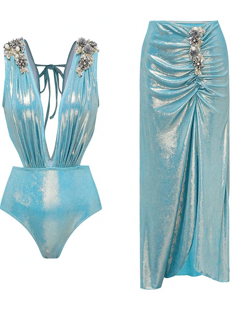 Bikini body maillots de bain femmes avec jupe maillot de bain été nouveau volants épissure imprimé maillots de bain vacances Bikini couverture Ups tenues