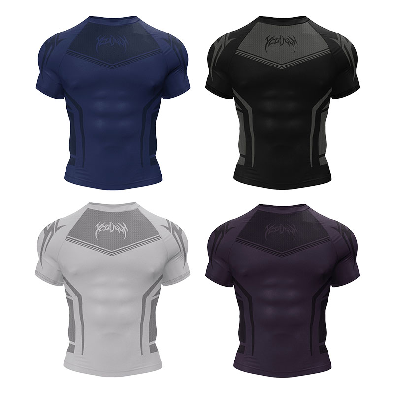 Vêtements de Fitness musculaire à manches courtes pour hommes, nouveau Style, séchage rapide, respirant, extensible, ajusté, T-Shirt par Sublimation