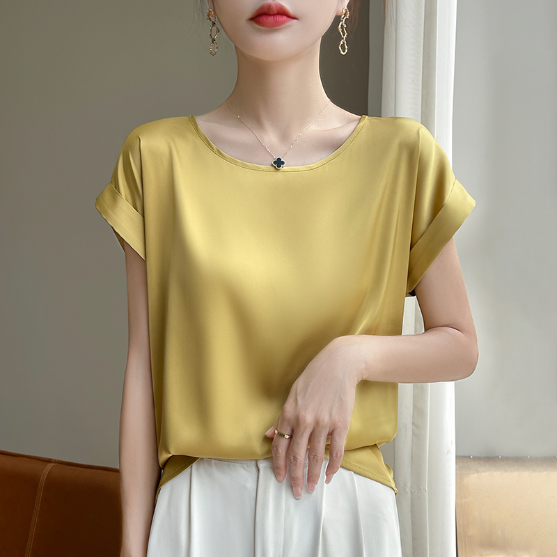 Camisole en soie à col rond pour femme, gilet fin en Satin, ample, extérieur, haut sans manches, costume d'été, chemise à bascule en soie de mûrier, nouvelle collection