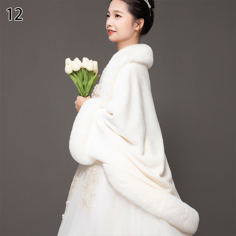 Automne hiver luxe fausse fourrure châle foulards dame en peluche écharpe étole couvrir pour la fête de mariage mariée fourrure haussement d'épaules châle Wrap Cape