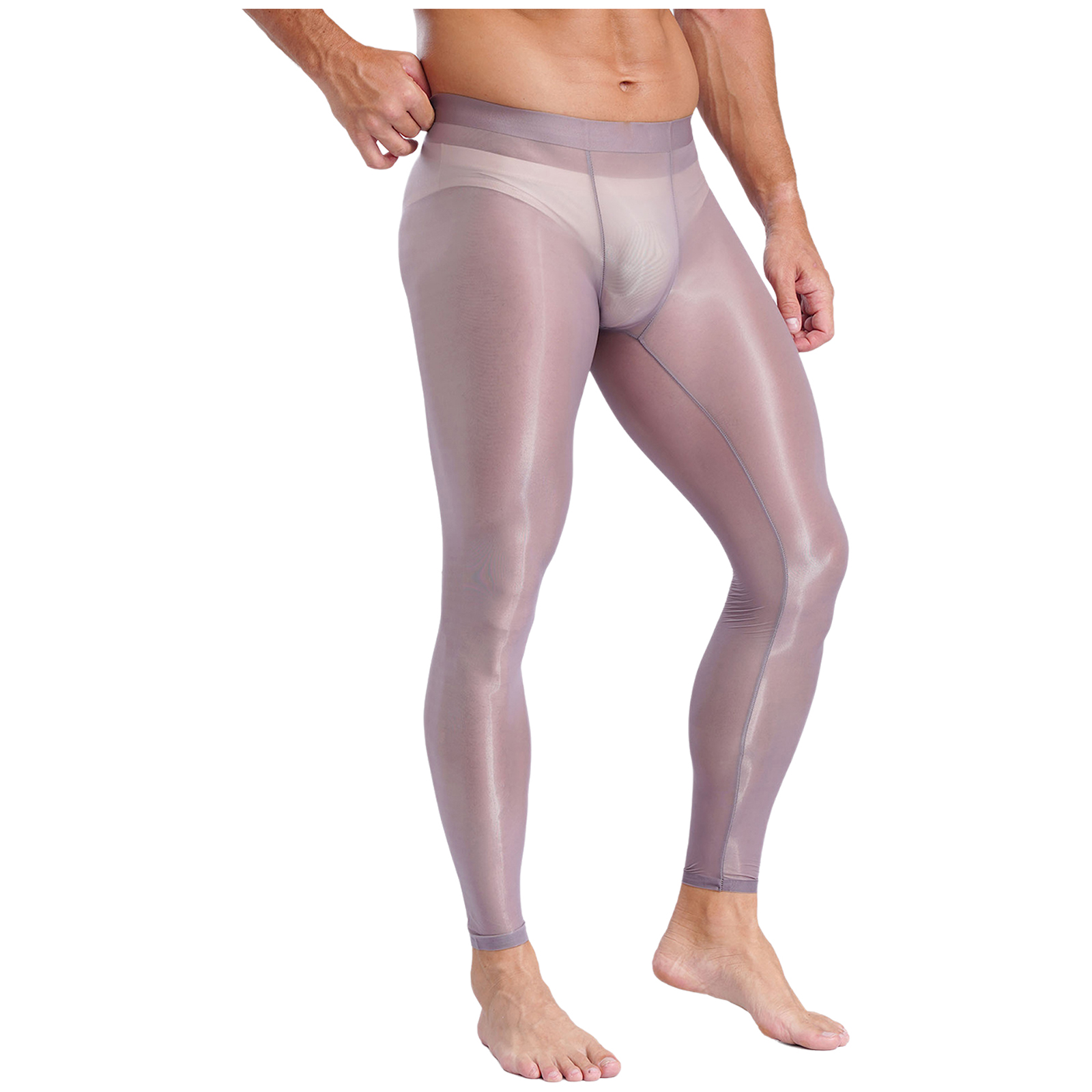 Leggings de Sport Ultra-fins extensibles pour hommes, sous-vêtements transparents, Yoga, Fitness, collants, pantalons pour l'entraînement en salle de sport