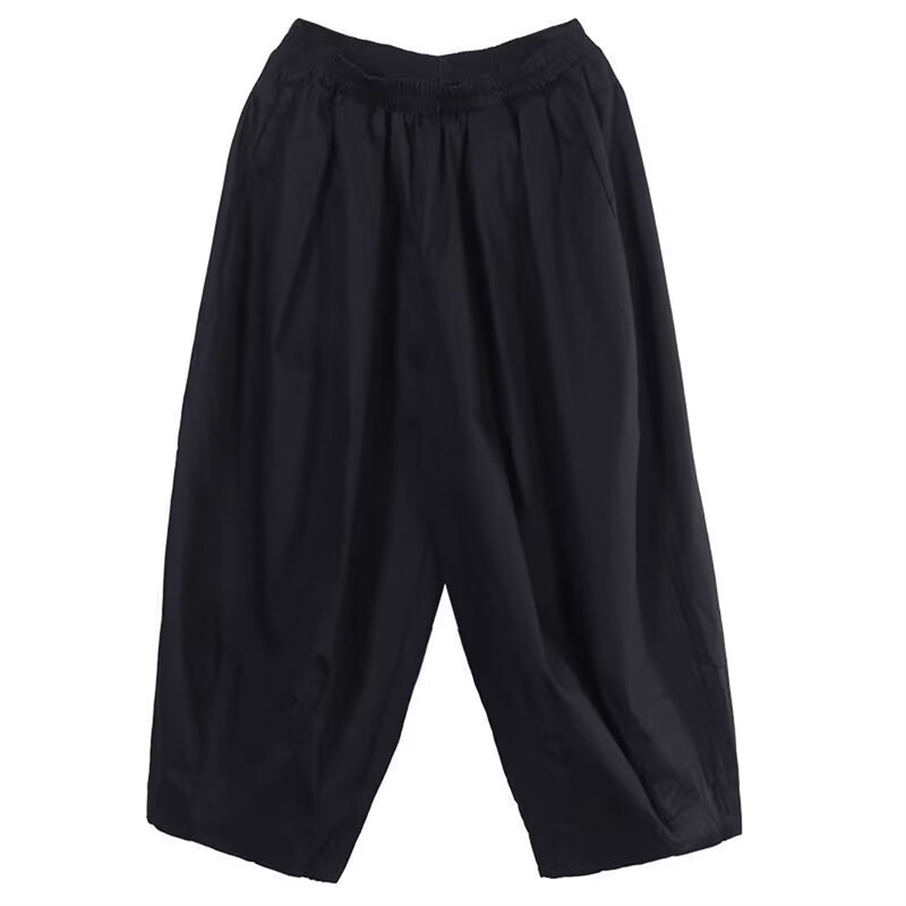 Style coréen femmes sarouel 2025 nouvel été Vintage solide lanterne pantalon décontracté ample femme jambe large pantalon vêtements