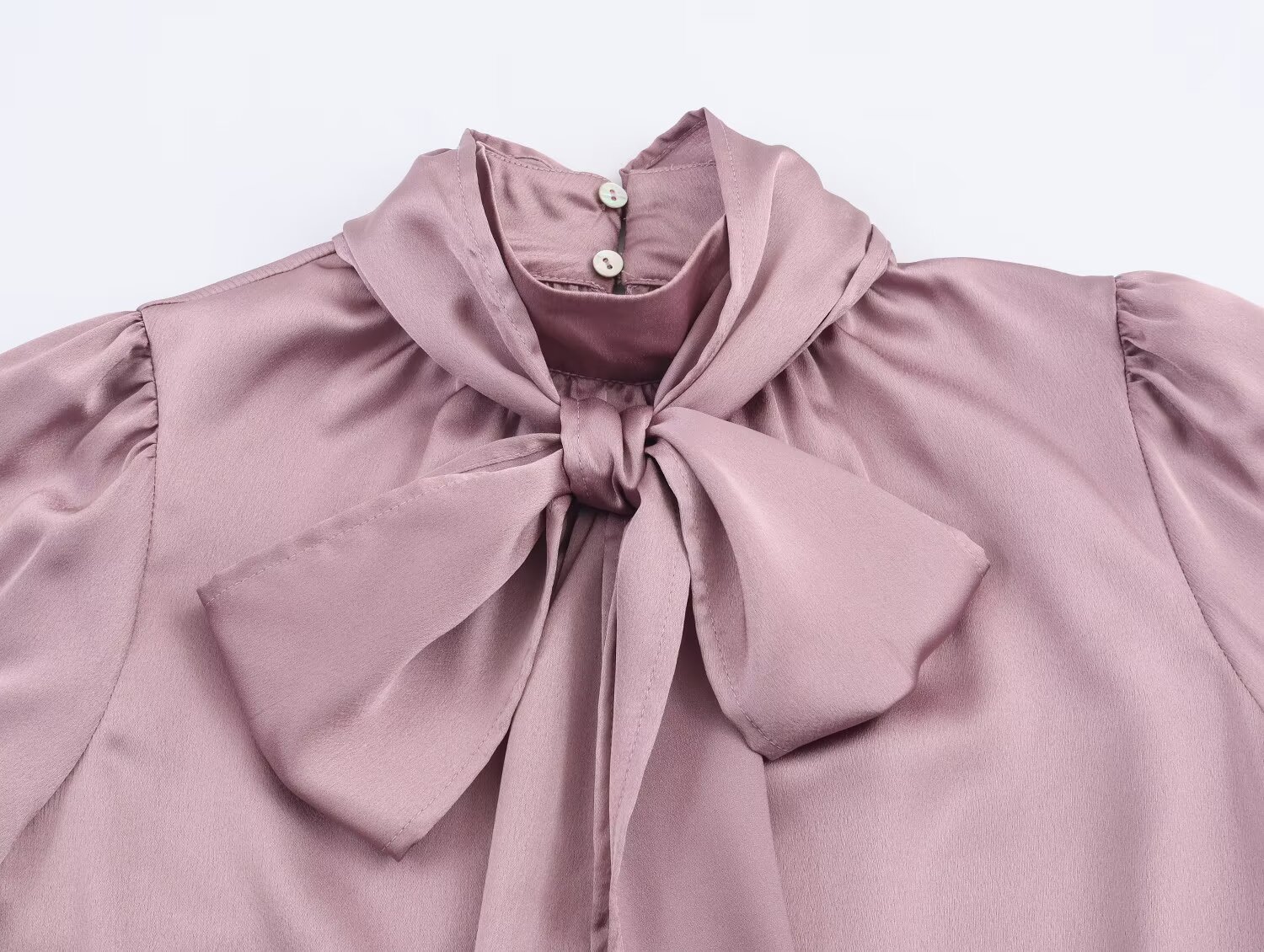Femmes Bow Satin Blouse printemps automne femme à manches longues chemise élégante dame lanterne manches doux décontracté trajet Blouse-chemises