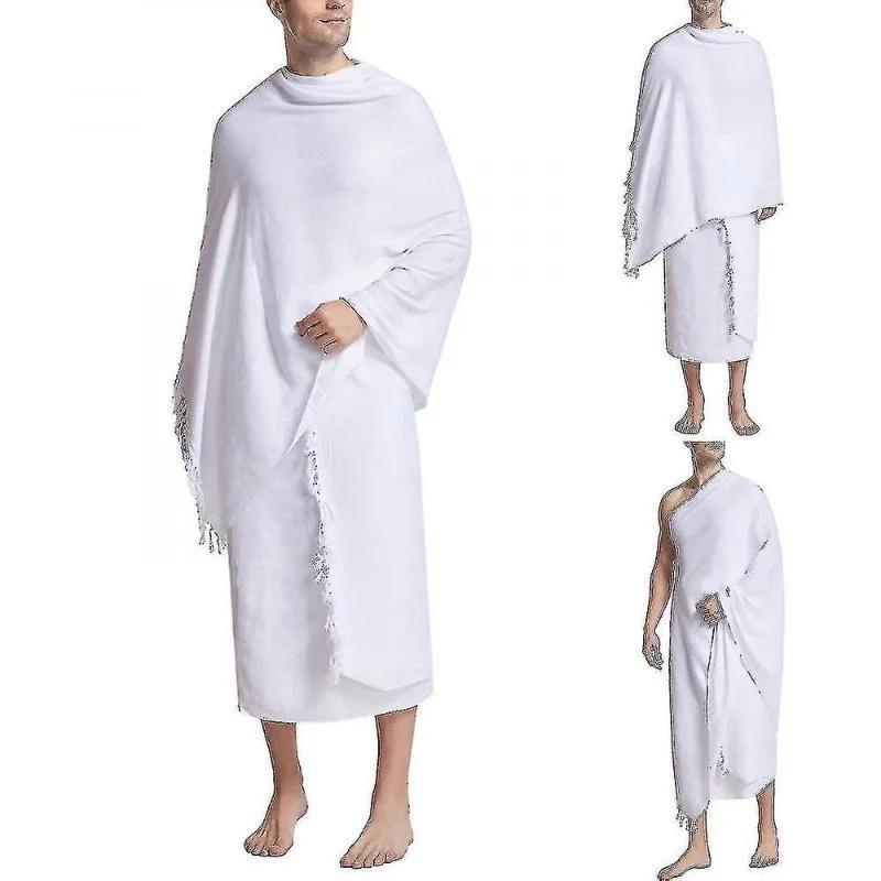 Serviette de prière islamique blanche pure pour le Hajj, châle de pèlerin musulman, pour la prière sur la plage en Arabie Saoudite